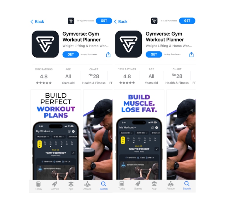 Fitness app Gymverse custom product pages cpp blog