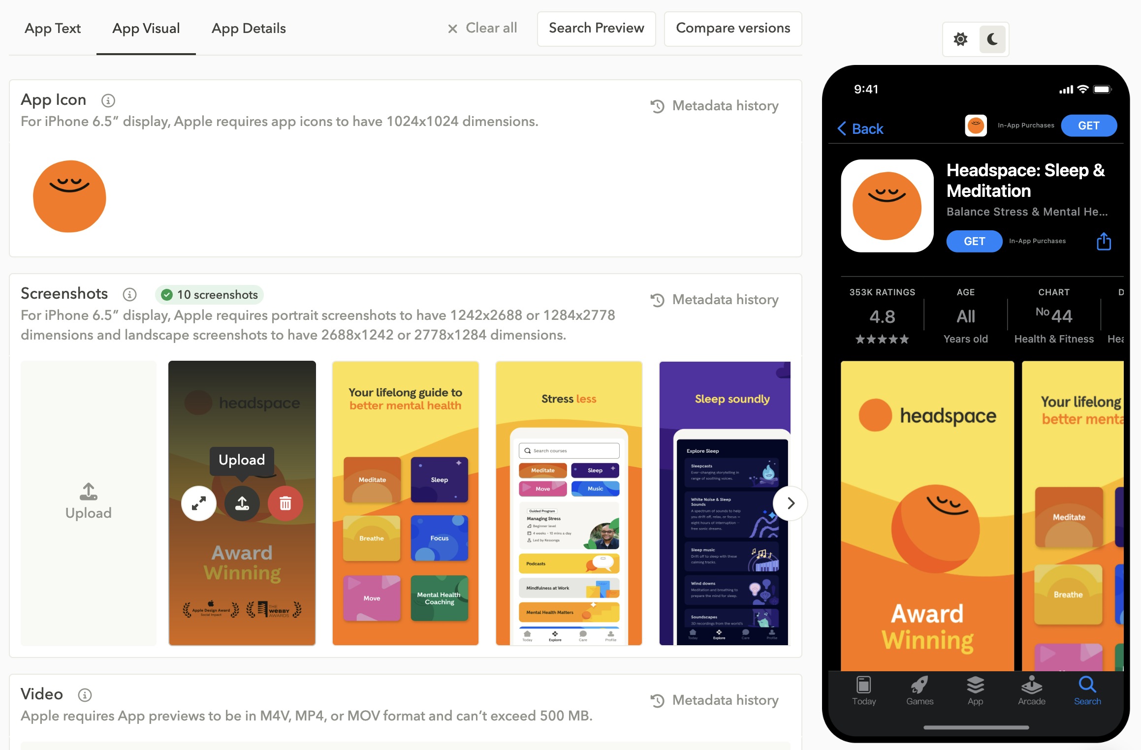 AppTweak's App Page Preview let's you review your A/B test before it goes live.